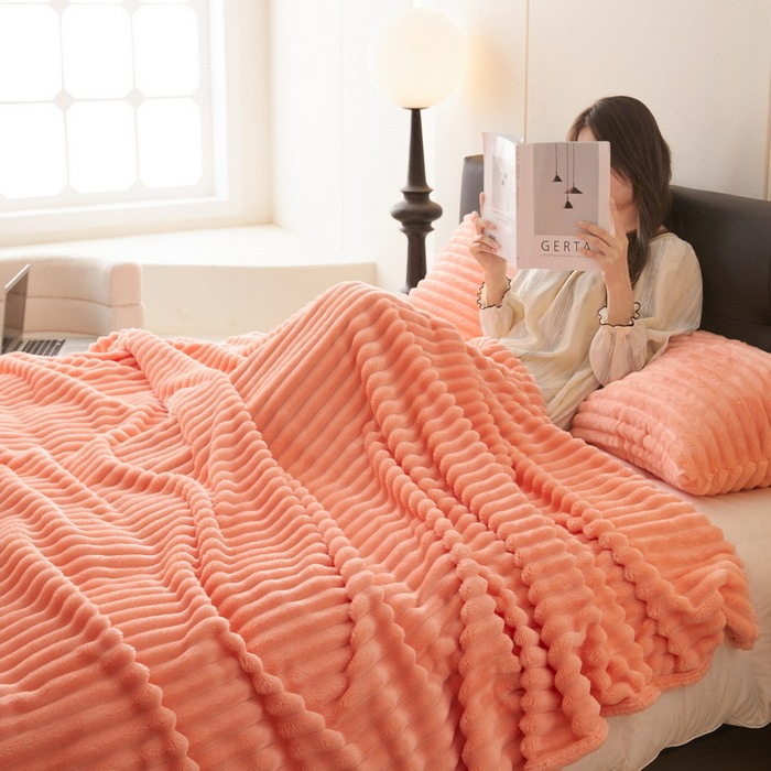 CozyLoomy Luxury Ribbed Fleece Blanket