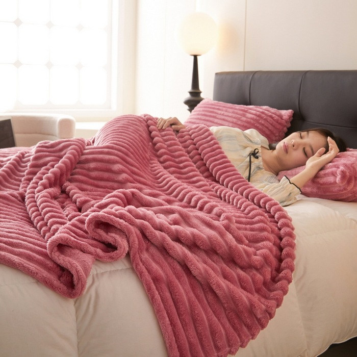 CozyLoomy Luxury Ribbed Fleece Blanket