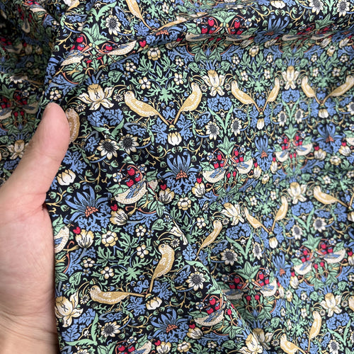 Strawberry Thief Printed Fabric for Cheongsam Dress